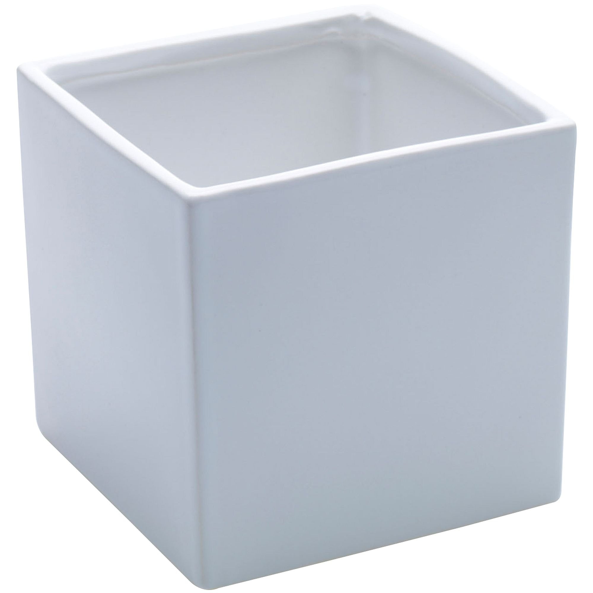 Afloral Ceramic Urban Square Vase in White 4.75" Tall x 4.75" Wide