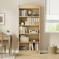 thumbnail image 2 of Huisuilinss 5 Tier Bookcase,Farmhouse Bookcase,Fluted Tall Bookshelf,Wood Book Shelf,Rustic Vintage Large Bookshelves For Living Room Kitchen Office Bedroom Library, 2 of 7