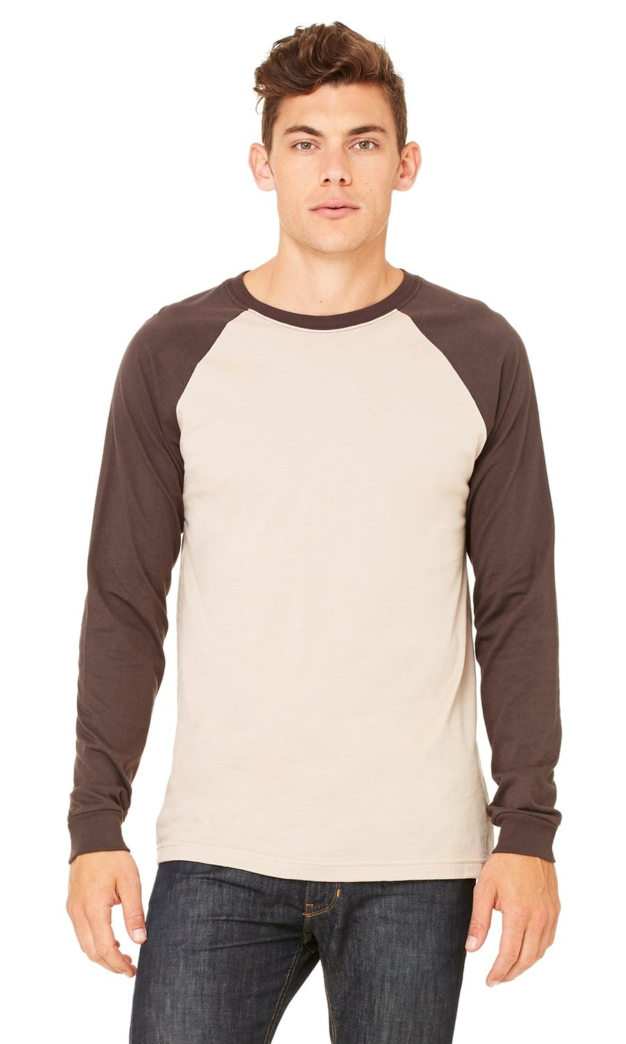 BELLA+CANVAS Branded Bella + Canvas Mens Jersey Long Sleeve Baseball
