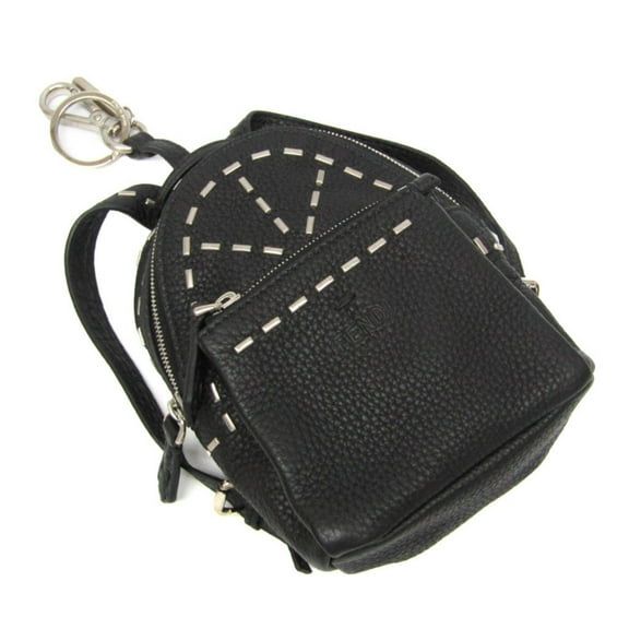 Pre-Owned Fendi Selleria Key Ring 7AR471 Men,Women Leather Pouch Black (Good)