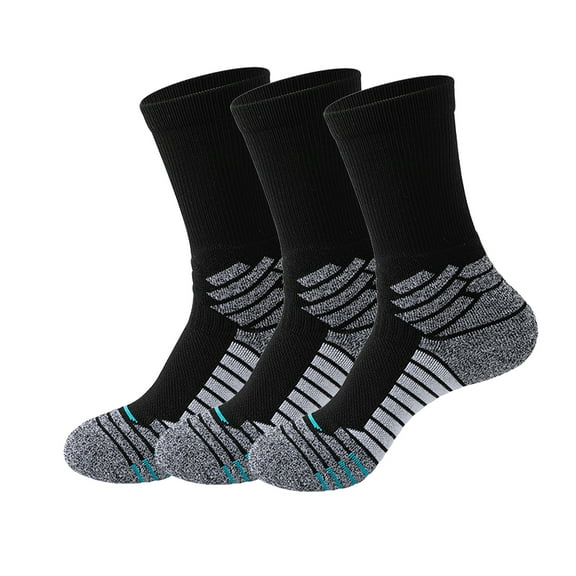 Hehanda 3 Pairs of Comprehensive Combat Sports Socks - Long Tube Professional Basketball Socks