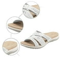 thumbnail image 5 of Domuza Orthopedic Casual Sandals for Women Slip on Non Slip Arch Support Summer Flat Sandals Breathable Hiking Shoes 2026 Beach Vacation Foam Shoes White 6.5（EU-37）, 5 of 5