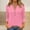 *Pink, variant on ClodeEU Womens Shirts， Long Sleeve V Neck Tee，Soft Casual T-Shirts Army Green,Womens Plus XXXL