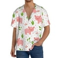 thumbnail image 3 of Easygdp Funny Little Pigs Men's Casual Short-sleeved Shirt with Pocket and Button Suitable for Beach Vacation Leisure - 4X-Large, 3 of 7
