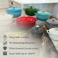 thumbnail image 3 of Segretto Cookware Enameled Cast Iron Dutch Oven with Handle, 6 Quarts, Verde Chiaro (Light Green) 6-quarts Stovetop Oven Cast Iron Dutch Oven | Enamel cast Iron Dutch Oven Cookware | Comes with Silico, 3 of 4
