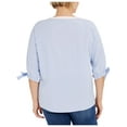 thumbnail image 2 of Tommy Hilfiger Womens Plus Striped Tie Pullover Top, 2 of 2