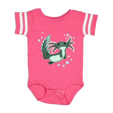 

Inktastic Cute Axolotl swimming with bubbles Boys or Girls Baby Bodysuit