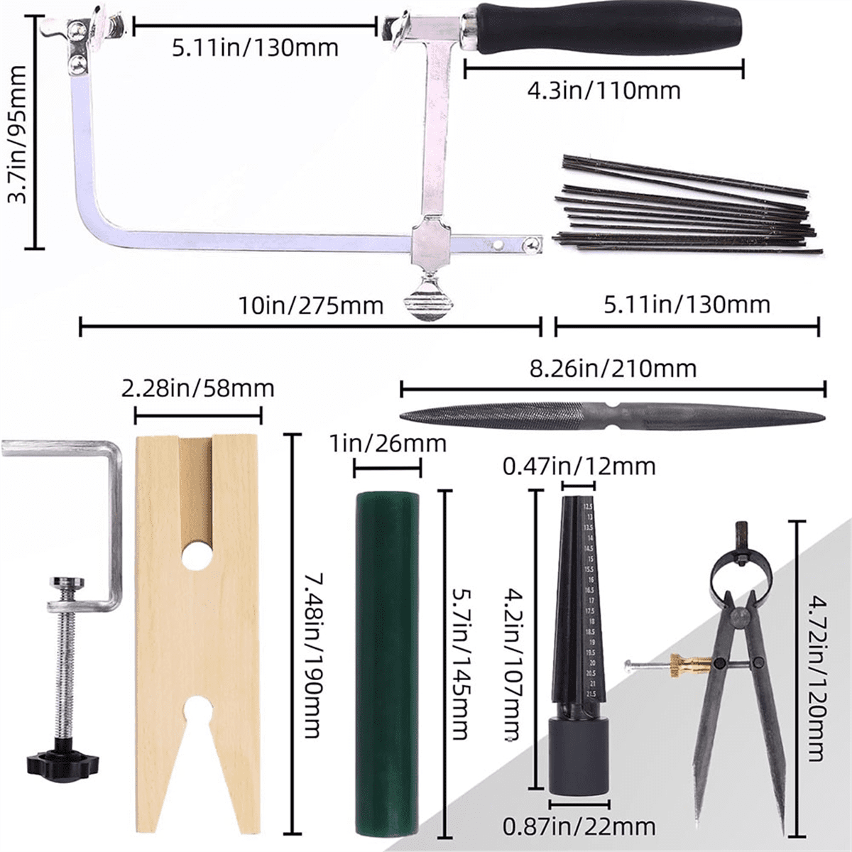 Carving Tool Kit Jewelry Ring Wax Tube Molds Making Lost Wax Casting Kit Wax Ring Saw with Blades Wax Ring Sizer Jeweler