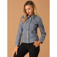 thumbnail image 3 of INSPIRE CHIC Women's Jackets Long Sleeve Faux Suede Trucker Motorcycle Jacket, 3 of 6