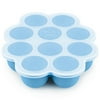 KeaBabies Silicone Baby Food Freezer Tray with Easy Clip-on Lid - Baby Food Freezer Tray (Misty Blue)
