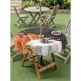 thumbnail image 3 of Outdoor Tablecloth with Umbrella Hole and Zipper, Fall Round Table Cloth 54 Inch Waterproof Tablecloth, Thanksgiving Orange White Pumpkin Autumn Leaves Picnic Table Cover for Patio Camping, 3 of 7