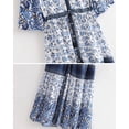 thumbnail image 3 of Womens Summer Boho Floral Print Cotton Short Sleeve Flowy Dress Brown L, 3 of 4