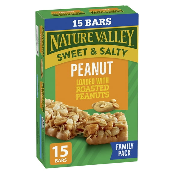 Val Nature Barre Granola, Sucrées et Salées, Arachides, 15 Barres 525 g