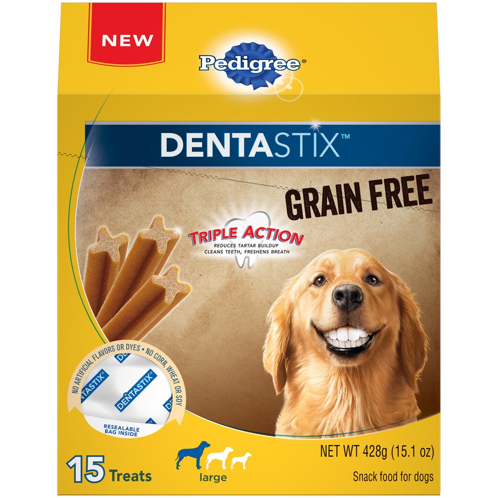 Pedigree Dentastix Large Dental Dog Treats, Grain Free, 15.1 Oz. Pack