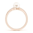 thumbnail image 2 of ANGARA Freshwater Cultured Pearl Ring with Bypass Shank in 14K Rose Gold for Women | June Birthstone, Birthday, Anniversary, Jewelry Gift for Women | Pearl Ring, 2 of 9