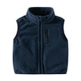 thumbnail image 2 of Esaierr 2-10Y Kids Baby Boys Girls Fall Winter Vest Jacket Fleece Thickened Sleeveless Jacket Stand Collar Zipper Warm Winter Waistcoat Outerwear with Pockets, 2 of 8