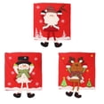 thumbnail image 5 of Christmas Chair Covers, Christmas Fabric Three-Dimensional Figures Hands up Long Legged Chair Covers, Cute Santa Claus Snowman Deer Xmas Dinner Chair Covers, Kitchen Table Decoration Props, 5 of 6