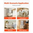 thumbnail image 3 of KFFKFF Mini Fridge Stand with Storage Mini Fridge Organizer18.1" Mini Refrigerator Cabinet Heavy Duty Mini Fridge Table with Rolling Cabinet and 2 Drawers 22*21*22inch Grey, 3 of 10
