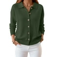 thumbnail image 2 of larppty Women's 2025 Fall Long Sleeve Knitted Button Down Sweaters Lightweight Cardigan for Women Dressy Casual Tops (AG, XL), 2 of 6