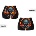 thumbnail image 3 of Sikiie Flame Metal Skull Print Workout Shorts Women Scrunch Butt Gym Shorts Seamless High Waist Tummy Control Yoga Biker Athletic Shorts, 3 of 5