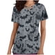 thumbnail image 1 of Tops Cortos para las Mujeres, Halloween Impreso en Cuello en V con Bolsillo, Moda Casual Manga Corta, 1 of 5