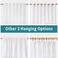thumbnail image 3 of Qucyy Back Tab Linen Curtains 45 Inch Length 2 Panels for Living Room, White Textured Window Drapes Light Filtering for Bedroom Dining Room Rod Pocket, 42 Inch Wide Each Panel, 3 of 5