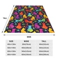 thumbnail image 3 of Honeii Colorful Cats Print Fleece Blanket - Throw Blanket for Bed, Sofa, Couch, Camping, and Travel , Microplush Ultra Soft Warm Blanket-40"x30", 3 of 7