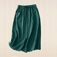 thumbnail image 2 of ZQUUVOU Bohemian Linen Midi Skirt for Women High Loose Solid Color Flowy A Line Skirt Casual Holiday Long Skirt Green, 2 of 3