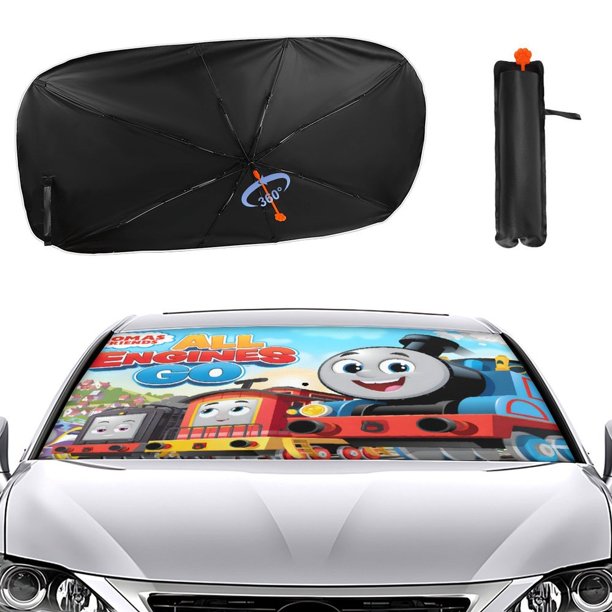 Thomas Sombrilla Solar para Auto - Protector de Parabrisas Plegable | Cortina Solar Delantero | Bloqueo UV y Aislamiento de Calor 133x73cm