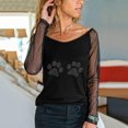 thumbnail image 4 of Women`s Loose Retro Young Round Collar Solid Color Long Sleeve 95%Polyester,5%Spandex Top(Black,M), 4 of 6