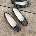 thumbnail image 6 of qkdmdw Black Women'S Flats Loafers Ballet Shoes Slip On Checkered Pattern Comfortable Casual Work Shoes For Spring, 6 of 9
