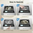 thumbnail image 4 of Homtone 2.64QT Compressor Ice Cream & Gelato Maker Largest Capacity Automatic Ice Cream Maker Machine Silver&Black, 4 of 9