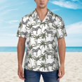 thumbnail image 2 of Pofeuu Palm Trees Zebra Print Hawaiian Shirt for Men Sleeves Casual Button Down Summer Beach Dress Shirts T-Shirts,3X-Large, 2 of 7