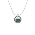 thumbnail image 2 of Delight Jewelry Silvertone Green Crystal Sparkle Spinner Gymnastics Mom Ring Charm Necklace, 18", 2 of 4