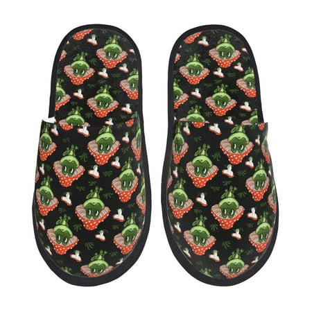Balery Frogs In Mushroom Hats Slient Indoor Furry Fleece Comfort House Shoes Soft Non-Slip Home Shoes Cotton slippers House Slippers-- Medium