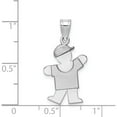 thumbnail image 4 of 14K White Gold Small Boy With Hat On Left Engravable Charm (25 X 15) Made In United States xk302, 4 of 6