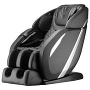 Zero Gravity Full Body Electric Shiatsu Massage Chair Recliner with Built-In Heat Therapy Foot Roller Airbag Massage System SL-Track Stretch Vibrating Audio for Home Office,Black