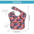 thumbnail image 2 of Bingfone Mess-Proof Baby Bib - Waterproof Bib for Baby Boy or Girl with Food Catcher Pocket, Unisex-America Flags1, 2 of 6
