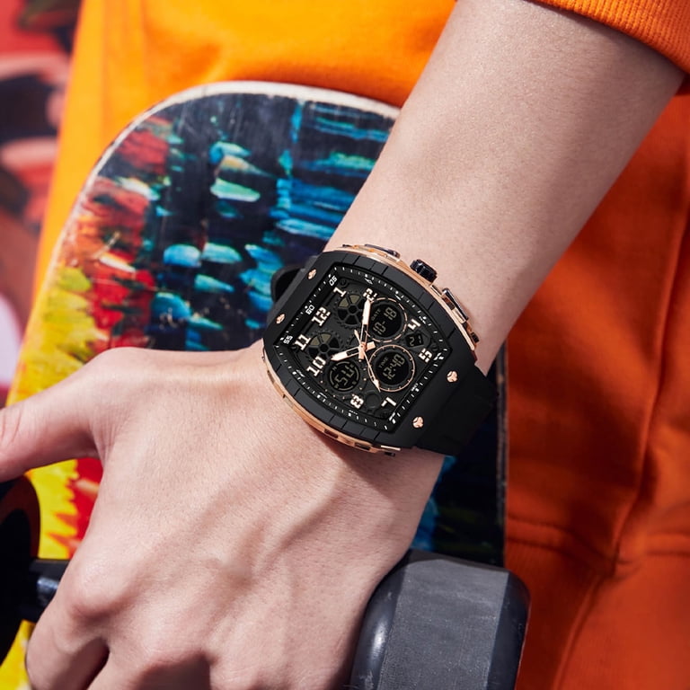 Findtime Men's Dual Time Quartz Watch with Rectangle Dial photo 2