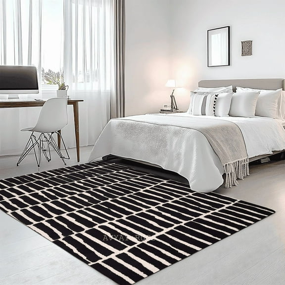 Avyay Rugs Hand-Tufted Geometric Wool Area Rug, 10' x 14', Oversized Indoor Rug for Living Room, Bedroom, or Dining