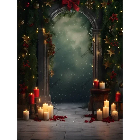 Christmas Backdrop Photography Red Curtain Winter Window Xmas Tree Party r Baby Portrait Photographic Background