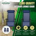 thumbnail image 3 of Caravan Sports Zero Gravity Outdoor Folding Lounge Chair, Blue (2 Pack), 3 of 9
