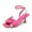 HOT PINK-PU, variant on Women's Flower Wedding Heels Cute Square Toe Slingback Low Kitten Heels Sandals with Ankle Strap