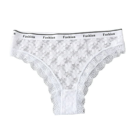 

WZHKSN Womens Lace Panties White Perspective Briefs 1-Pack