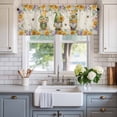 thumbnail image 2 of Sunflowers Farmhouse Short Window Curtain Valances, Spring Gnomes Hydrangea Daisy Botanical Beige Rod Pocket Kitchen Valances for Living Room Bedroom Bathroom Cafe 42" x 12", 2 of 8
