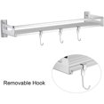 thumbnail image 3 of Modern 304 Stainless Steel Chrome Bathroom Towel Rack Shelf with 3 Hooks, 3 of 6