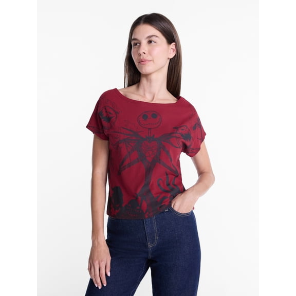 Disney Nightmare Before Christmas Women's Halloween Graphic Tee, Sizes XXS-XXL