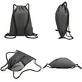 thumbnail image 4 of Sac à Dos à Cordon Sac de Sport avec Trou pour Écouteurs Fermeture Éclair et Poche en Filet pour Femmes Hommes, 4 of 5