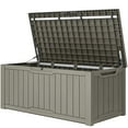 thumbnail image 6 of Uforic 120 Gallon Large Resin Deck Box, Lockable Outdoor Storage Boxes ,Waterproof, Light Brown, 6 of 8