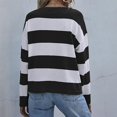 thumbnail image 4 of GEWSEY Womens 2025 Fall Striped Sweaters Long Sleeve Crew Neck Shirts Ribbed Knit Color Block Lightweight Pullover Sweater Top (Black, L), 4 of 8